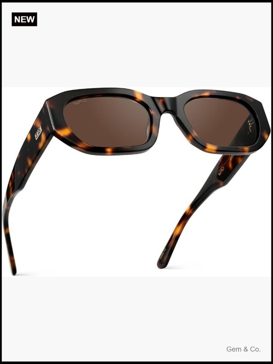 Chunky Rectangular Cat-Eye Sunglasses Polarized Acetate UV Protection main image 4